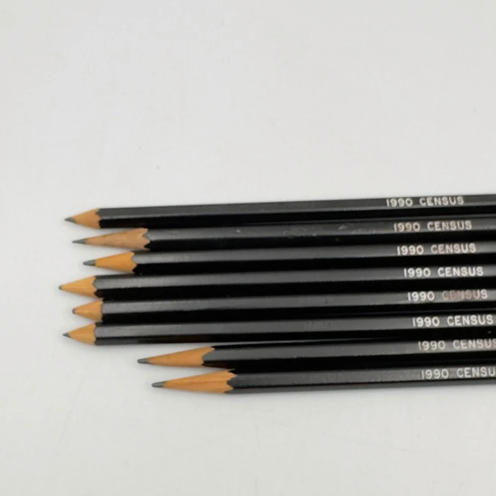 Vintage 1990 Census No. 2 2/4 Bonded Black Pencils Set of 8 Collectible